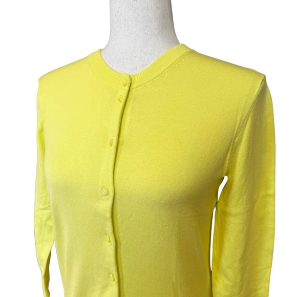 J. Crew Lemon Yellow Cardigan Sweater Size S #1838 - Picture 3 of 6
